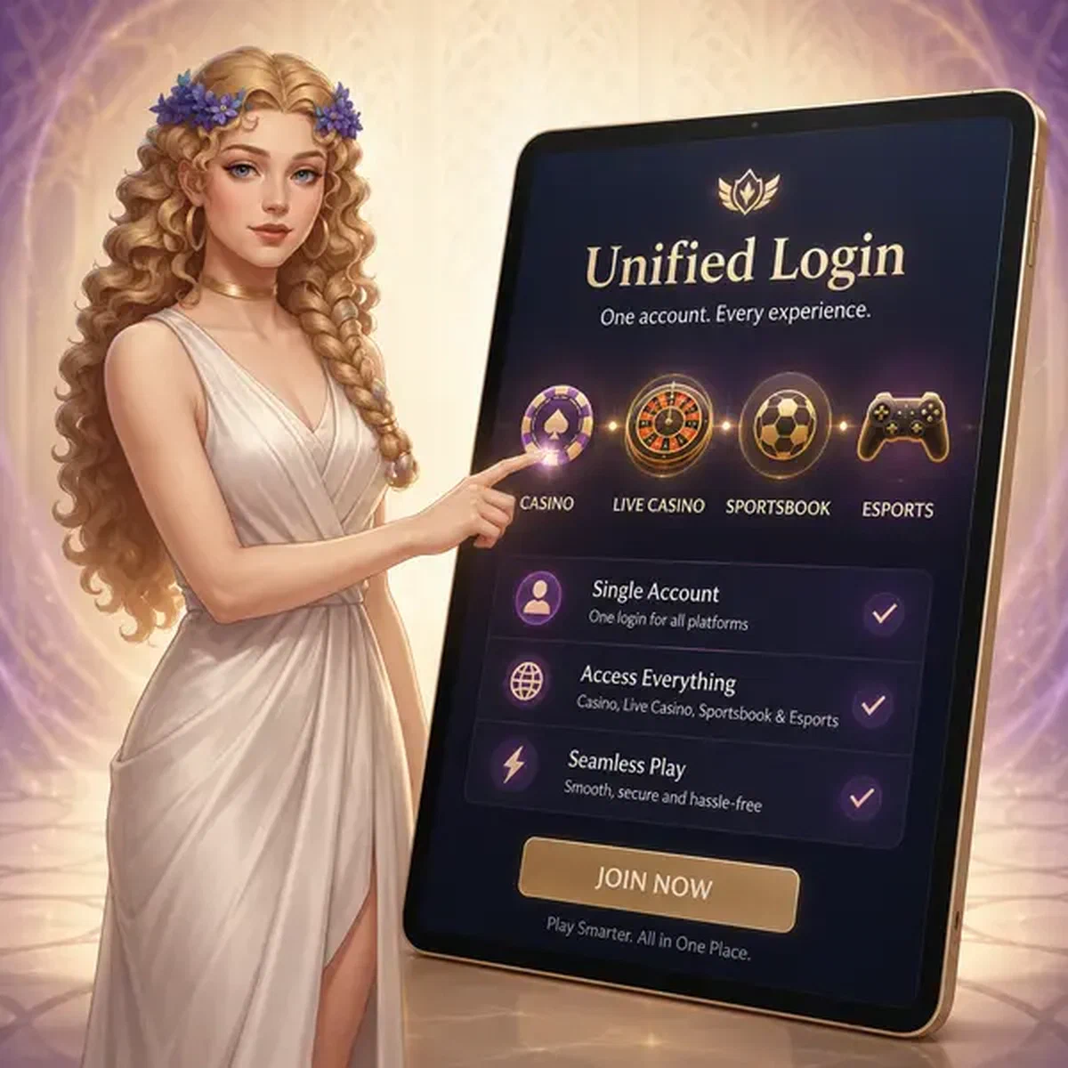 Jugador accediendo al sistema de inicio de sesión unificado en LiraSpin Casino con interfaz elegante